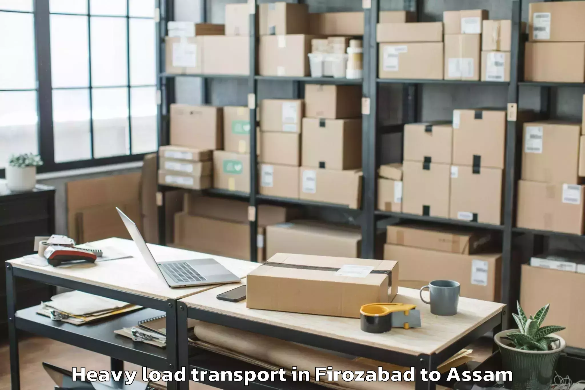 Hassle-Free Firozabad to Bongaigaon Pt Heavy Load Transport